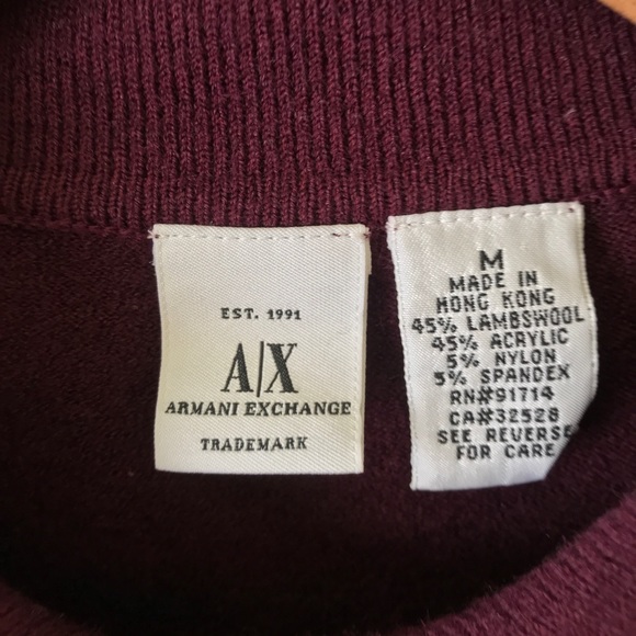 A/X Armani Exchange 1/4 Zip Sweater Men's M - Picture 3 of 6